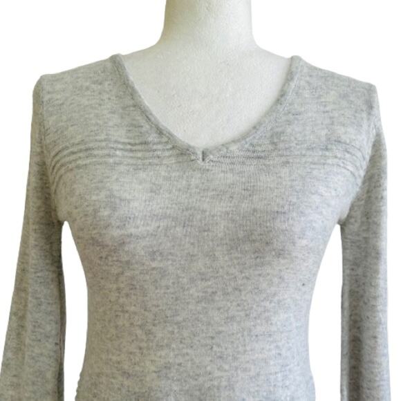 True Love V-Neck Bell Long Sleeve Space Dye Knit Sweater Dress Small NEW - Picture 3 of 12